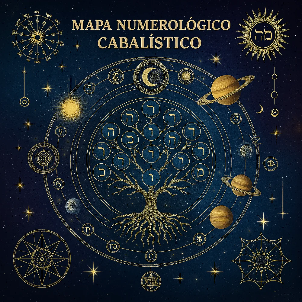 Ilustração do mapa numerológico cabalístico